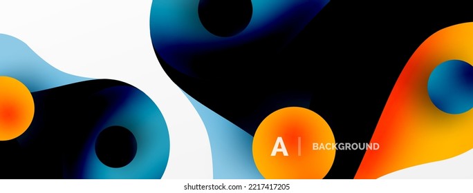 Geometric round shapes and circles abstract background. Wallpaper for concept of AI technology, blockchain, communication, 5G, science, business