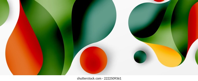 Geometric round shapes and circles abstract background. Wallpaper for concept of AI technology, blockchain, communication, 5G, science, business
