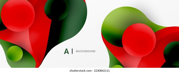 Geometric round shapes and circles abstract background. Wallpaper for concept of AI technology, blockchain, communication, 5G, science, business