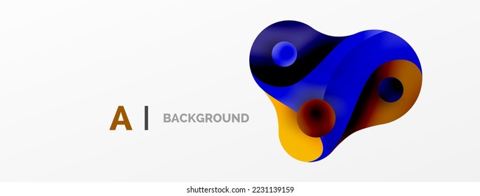 Geometric round shapes and circles abstract background. Wallpaper for concept of AI technology, blockchain, communication, 5G, science, business