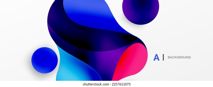 Geometric round shapes and circles abstract background. Wallpaper for concept of AI technology, blockchain, communication, 5G, science, business