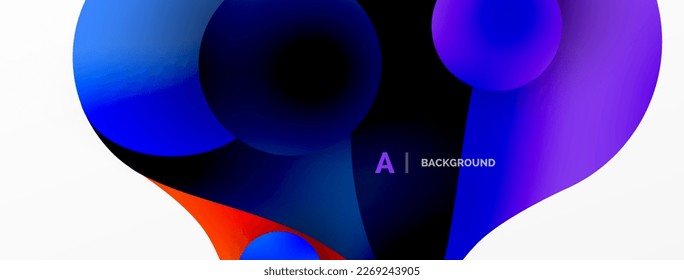 Geometric round shapes and circles abstract background. Wallpaper for concept of AI technology, blockchain, communication, 5G, science, business