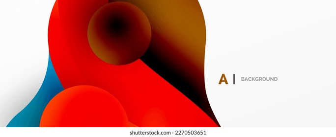 Geometric round shapes and circles abstract background. Wallpaper for concept of AI technology, blockchain, communication, 5G, science, business