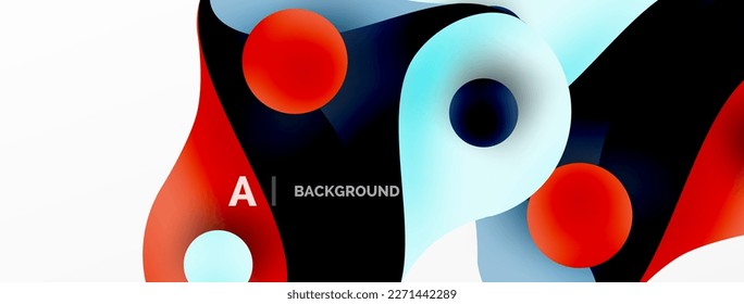 Geometric round shapes and circles abstract background. Wallpaper for concept of AI technology, blockchain, communication, 5G, science, business