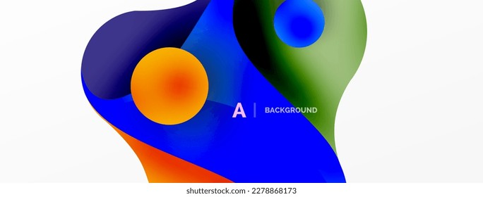 Geometric round shapes and circles abstract background. Wallpaper for concept of AI technology, blockchain, communication, 5G, science, business