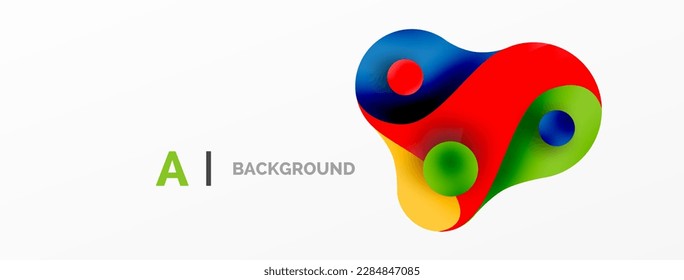 Geometric round shapes and circles abstract background. Wallpaper for concept of AI technology, blockchain, communication, 5G, science, business
