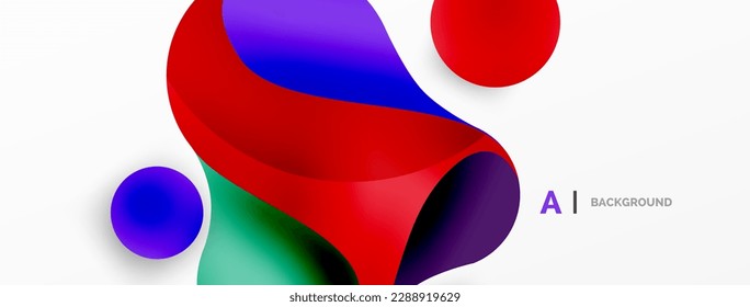 Geometric round shapes and circles abstract background. Wallpaper for concept of AI technology, blockchain, communication, 5G, science, business