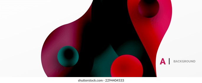 Geometric round shapes and circles abstract background. Wallpaper for concept of AI technology, blockchain, communication, 5G, science, business