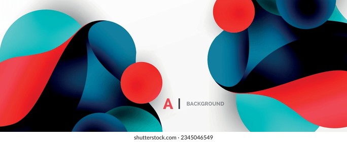 Formas redondeadas geométricas y círculos de fondo abstracto. Fondo de escritorio para el concepto de tecnología de IA, blockchain, comunicación, 5G, ciencia, negocios