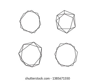 Geometric Round Shapes Collection with place for text. Set of circle in vector. Logo Symbol and Icons. Illustration isolated on a white background