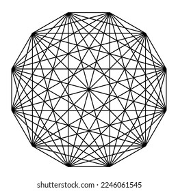 Geometric round sign. Sacred geometry, Metatron's cube