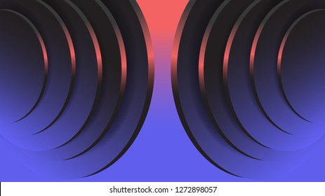 Geometric round steps abstract texture vector background