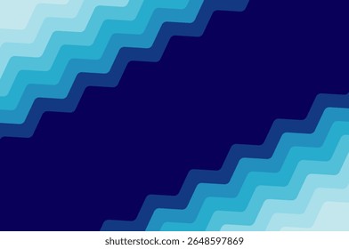 Geometric rounded line striped with neon blue color. Retro style design template abstract background with copy space.