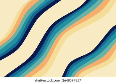 Geometric rounded line striped with retro colorful. Retro style design template abstract background with copy space.