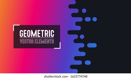 Geometric rounded line vector background template. Transition abstract wallpaper pattern. Rounded lines illustration for modern flat web site design.