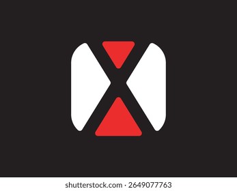 Geometric Rounded Square with Triangle Arrow Elements Shape Graphic