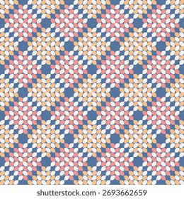 Geometric Rounded Tile Seamless Repeatable Pattern with Colorful Design
