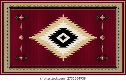 Geometric rug pattern inspired by traditional tribal and Southwestern rug designs.