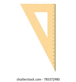 Geometric ruler icon. Flat illustration of geometric ruler vector icon for web.