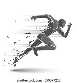 Geometric running man - Shutterstock ID 350697212