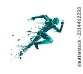 Geometric running man stock illustration