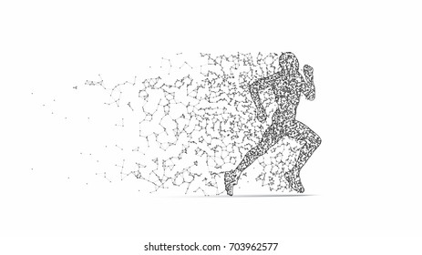 Geometric running man triangulation background