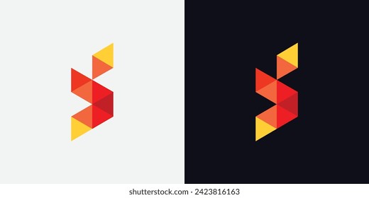 geometric S letter logo design with red shades - Powered by Shutterstock - Get 15% off with code: PIKWIZARD15