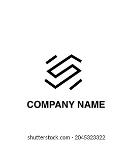 Geometric S logo minimal logo black background