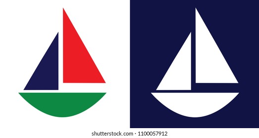 Geometric Sail Boat Logo Icon Design 