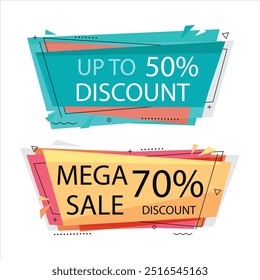 geometric sale banner collection vector