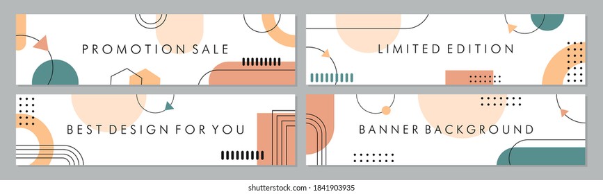 Geometric sale banner template collection for promotion sale. Editable banner for social media post, website and internet ads.