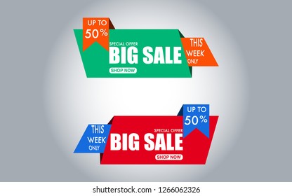 Geometric sale banner in vector format.
