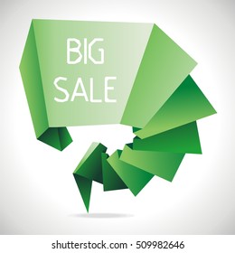 geometric sale design template. Origami Sale banner. Vector illustration