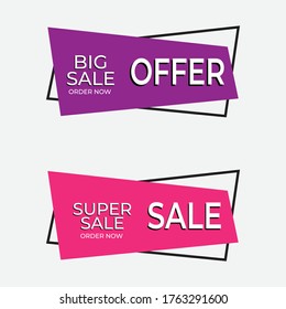 Geometric sales banners. Great vector for social media, sales promotions, product marketing, online stores, discount coupons etc.