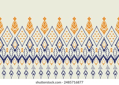 Geometric saree ethnic seamless pattern. abstract illustration. design for geometric pattern wallpaper. Tribal ethnic vector texture. Aztec style. Folk embroidery. Indian, Scandinavian, African rug.