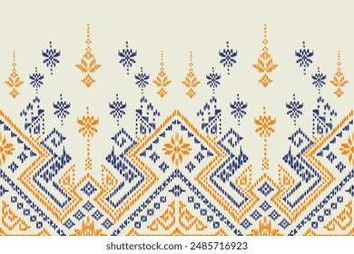 Geometric saree ethnic seamless pattern. abstract illustration. design for geometric pattern wallpaper. Tribal ethnic vector texture. Aztec style. Folk embroidery. Indian, Scandinavian, African rug.