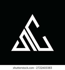 Geometric SC Lettermark Logo on black bakground