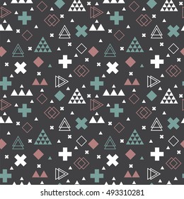 Geometric scandinavian seamless pattern. Tribal background