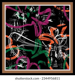 geometric scarf color brush line pattern background texture abstract and modern style design