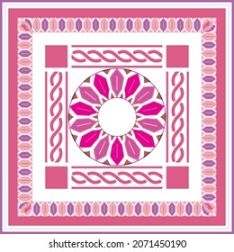 geometric scarf pattern design - illustration,Bandana Design vector art.