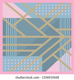 Geometric scarf pattern on pink background