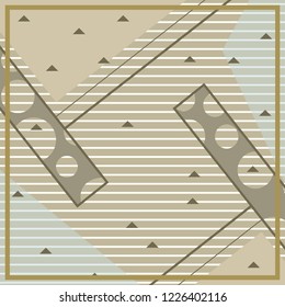 Geometric scarf pattern with triangles. Hijab style