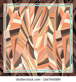 Geometric scarf textile design, vector illustration.