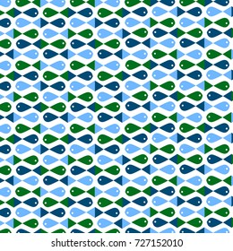Geometric Sea Pattern Mosaic Design. Vector Illustration