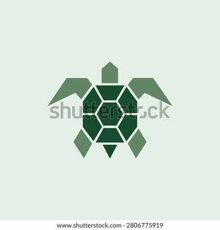Geometric Sea Turtle Vector Icon Design
