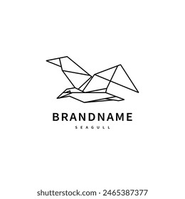 geometric seagull logo design illustration 3 