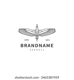 geometric seagull logo design illustration 2
