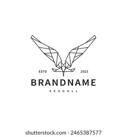geometric seagull logo design illustration 
