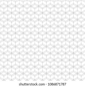 Geometric seamlees pattern. Black line in white background. Vector illustration.