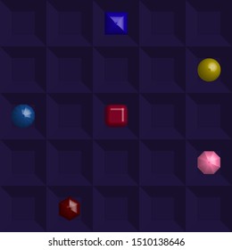 Geometric seamles pattern of concave squares and various 3d polygons
